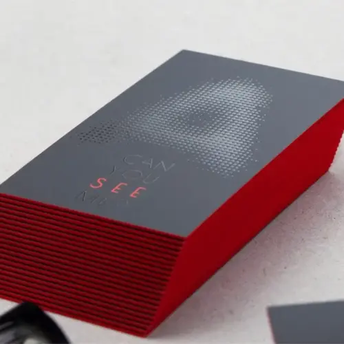 Duplex Business Cards with Spot UV and Painted Edges