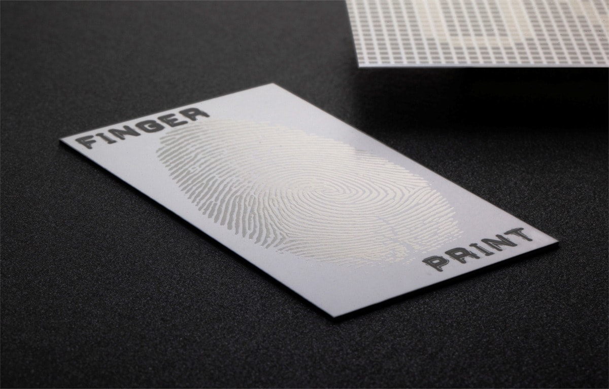 Matt laminated business cards with selected glossy Spot UV