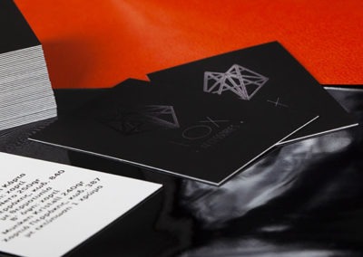 Duplex Business Cards - Black and White paper - with Hot Foil
