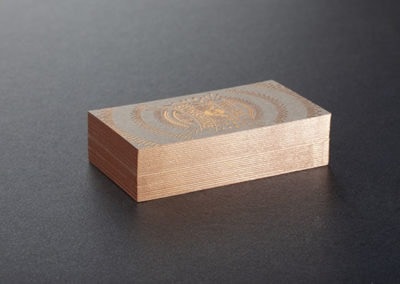 Hot Foil Business Cards with Painted Edges on Recycled Paperboard