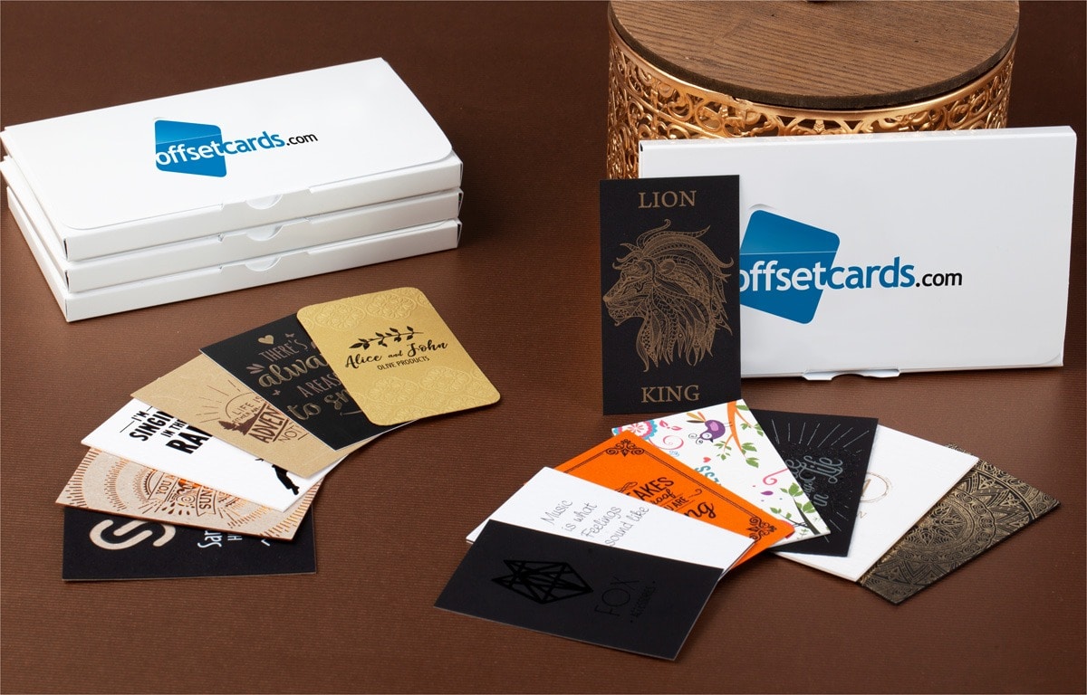 business cards sample box