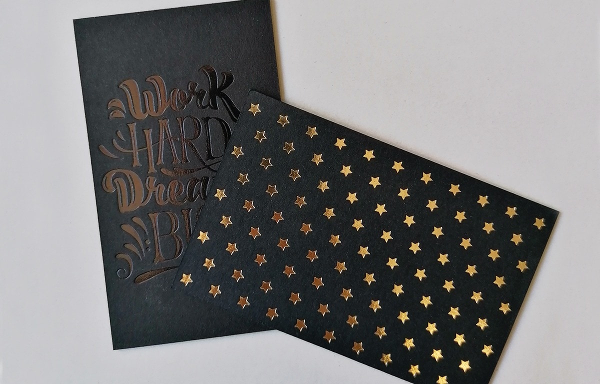 Hot Foil on 1mm black paper - Image 5