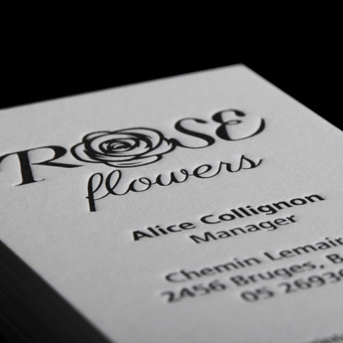 Letterpress on 1,5mm white paper