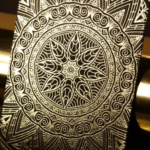 Hot foil business card on black Favini Sumo board