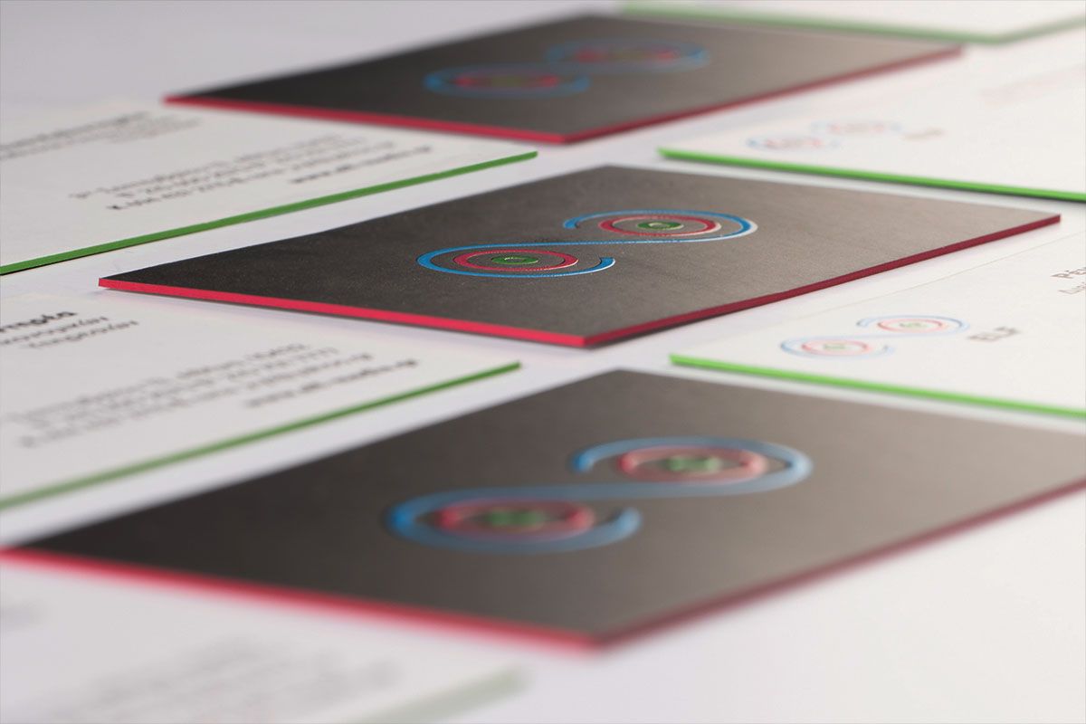 Front and reverse of Anagram cards with raised 3D UV on both sides
